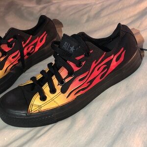 Converse Red and Yellow Flame Sneakers